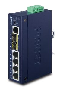 PLANET Indus. L2+, 4 x 10/100/1000T PoE Switch 2-port 100/1000X SFP, 802.3at,