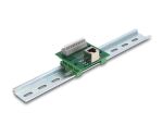 DeLOCK RJ50 Buchse zu Terminalblock mit Drucktaster für Hutschiene gewinkelt