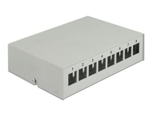 DELOCK Keystone Patchpanel 8 Port grau