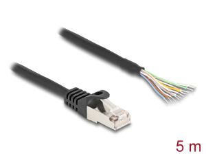 DeLOCK Kabel RJ50 Stecker zu offenen Kabelenden S/FTP 5 m schwarz
