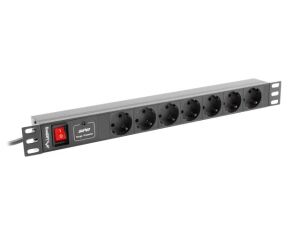 Lanberg PDU-07F-0200-BK Stromverteilereinheit (PDU) 7 AC-Ausgänge 1U Schwarz