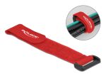 DELOCK Klett-Kabelbinder m. Schlaufe L190x B25mm rot 5 Stk.
