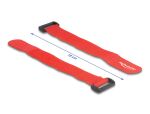 DELOCK Klett-Kabelbinder m. Schlaufe L190x B25mm rot 5 Stk.
