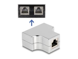 DELOCK RJ45 Splitter/T-Adapter 1xRJ45 zu 2xRJ45 Cat.5e STP