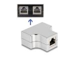 DELOCK RJ45 Splitter/T-Adapter 1xRJ45 zu 2xRJ45 Cat.5e STP