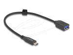 DeLOCK USB 10 Gbps Kabel USB Type-C Stecker zu Typ-A Buchse 25 cm koaxial