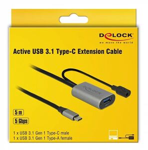 DELOCK USB Kabel C -> A/DC St/Bu 5.0m aktiv