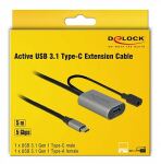 DELOCK USB Kabel C -> A/DC St/Bu 5.0m aktiv