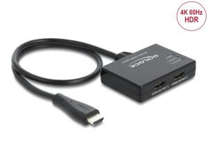 DELOCK HDMI Splitter 1 x HDMI in > 2 x HDMI out 4K 60 Hzm