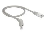 DELOCK Netzwerkkabel RJ45 Cat.6A S/FTP unten gew./gerade 0,5