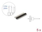 DELOCK Stiftleiste 10 Pin, Rastermaß 2,54 mm, 1-reihig 5 St.