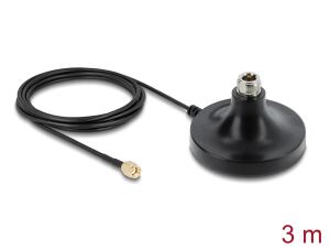 DeLOCK Magnetischer Antennen Standfuß 1 x N Buchse zu 1 x RP-SMA Stecker ULA100 3 m outdoor schwarz