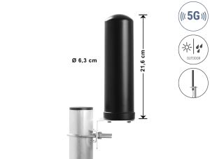 DELOCK 5G LTE Antenne N Buchse 3-5dBi omnidirektional Wand-
