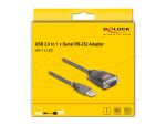 DeLOCK Adapter USB 2.0 Typ-A zu 1 x Seriell RS-232 D-Sub 9 Pin Stecker mit Muttern mit 3 x LED 3 m