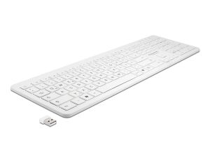 DELOCK USB Tastatur 2,4 GHz kabellos weiß (flach)