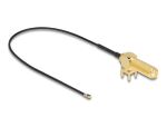 DeLOCK Antennenkabel SMA 90° PCB Buchse zum Einbau zu I-PEX Inc., MHF® 4L Stecker 1.13 25 cm Gewindelänge 15 mm
