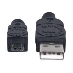 Manhattan Hi-Speed USB Micro-B Anschlusskabel, USB 2.0, Typ A Stecker - Micro-B Stecker, 480 Mbps, 1,8 m, Schwarz