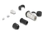 DeLOCK RJ45 Modularer Stecker zur Eigenmontage Cat.6A mit robusten Kabelsteckergehäuse und Schutzkappe passend für die Durchführungskupplungen 67061 und 67062