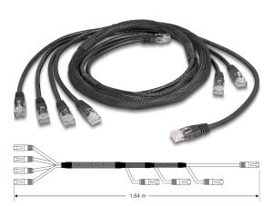 DELOCK RJ45 Trunk-Kabel 4x St > 4x St Cat.5e UTP schwarz