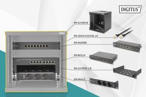 Digitus Netzwerk-Set 254 mm (10") - 6HE, 312 x 300 mm (B x T)