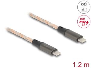 DeLOCK USB 2.0 Kabel USB Type-C Stecker zu Stecker PD 3.0 100 W mit RGB Beleuchtung 1,20 m