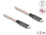 DeLOCK USB 2.0 Kabel USB Type-C Stecker zu Stecker PD 3.0 100 W mit RGB Beleuchtung 1,20 m