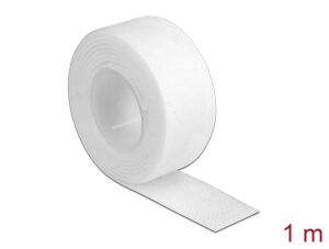 DELOCK Klettband auf Rolle L 1 m x B 20 mm weiß