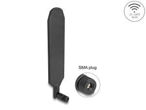 DELOCK LTE GNSS Antenne SMA Stecker 1,5 - 3,0 dBi drehbar sw