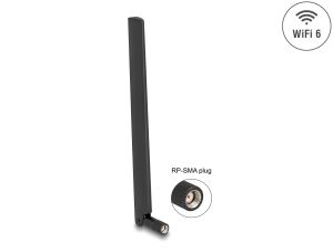DELOCK WiFi 6 Antenne RP-SMA Stecker 3-6 dBi omnidirektional