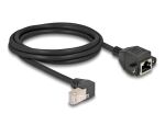 DeLOCK Netzwerk Verlängerungskabel S/FTP Stecker RJ45 Stecker 90° gewinkelt zu RJ45 Einbaubuchse Cat.6A 2 m schwarz
