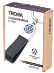 TROIKA VW Lederschlaufe Schlüsselring Schwarz