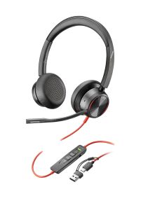 HP Poly Blackwire 8225 USB-C Stereo-Headset + USB-C/A-Adapter