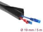 DELOCK Geflechtschlauch mit Klettverschluss 5mx19mm schwarz