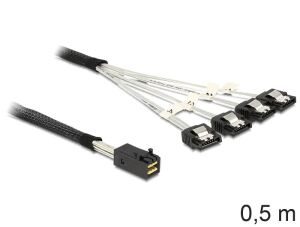 DeLOCK 83392 Serial Attached SCSI (SAS)-Kabel 0,5 m Schwarz, Silber
