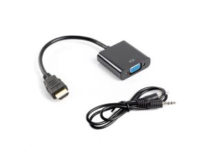 Lanberg AD-0017-BK Videokabel-Adapter 0,2 m VGA (D-Sub) HDMI Typ A (Standard) Schwarz