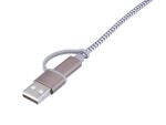 TROIKA CBL30/GY USB Kabel 1 m USB C USB C/Micro USB-A/Lightning Grau