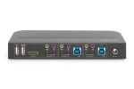 Digitus KVM-Switch, 2-Port, 4K60Hz, 2 x DP in, 1 x DP/HDMI out