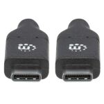 Manhattan USB 2.0 Typ C-Anschlusskabel, USB 2.0, Typ C-Stecker auf Typ C-Stecker, 480 Mbit/s, 5 A, 2 m, schwarz