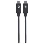 Manhattan USB 2.0 Typ C-Anschlusskabel, USB 2.0, Typ C-Stecker auf Typ C-Stecker, 480 Mbit/s, 5 A, 2 m, schwarz