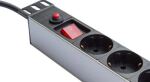 Alcasa GC-N0087 Verlängerungskabel 1,8 m 8 AC-Ausgänge Drinnen Schwarz, Silber