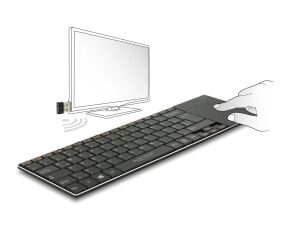 DELOCK Tastatur wireless 2,4GHz mit Touchpad Alu Gehäuse