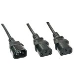 Lindy 30363 Stromkabel Schwarz 1 m C14-Koppler 2 x C13-Koppler
