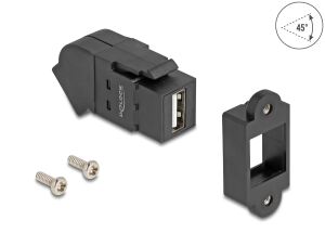 DELOCK USB 2.0 Typ A Einbaubuchse /Typ A Bu 45°gewinkelt