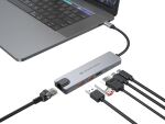 Conceptronic DONN29G 6-in-1 USB 3.2 Gen 2 Dockingstation, 4K60Hz HDMI, USB-A 10Gbps x 2, USB-C 10Gbps, GbE LAN, 140W USB PD 3.1