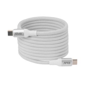 CLUB3D CLUB 3D USB-C Magnetic-Coil Cable White USB Kabel 2 m USB C 0,48 Gbit/s 240 W Weiß
