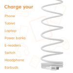 CLUB3D CLUB 3D USB-C Magnetic-Coil Cable White USB Kabel 2 m USB C 0,48 Gbit/s 240 W Weiß