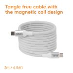 CLUB3D CLUB 3D USB-C Magnetic-Coil Cable White USB Kabel 2 m USB C 0,48 Gbit/s 240 W Weiß