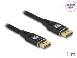 DELOCK DisplayPort Kabel 8K 60Hz 1m schwarz Metall
