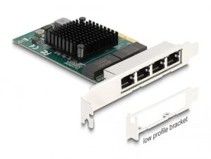 DELOCK PCI Express x4 Karte zu 4 x RJ45 Gigabit LAN BCM