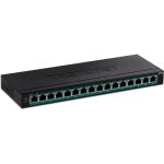 Trendnet TPE-TG160H Netzwerk-Switch Unmanaged Gigabit Ethernet (10/100/1000) Power over Ethernet (PoE) 1U Schwarz